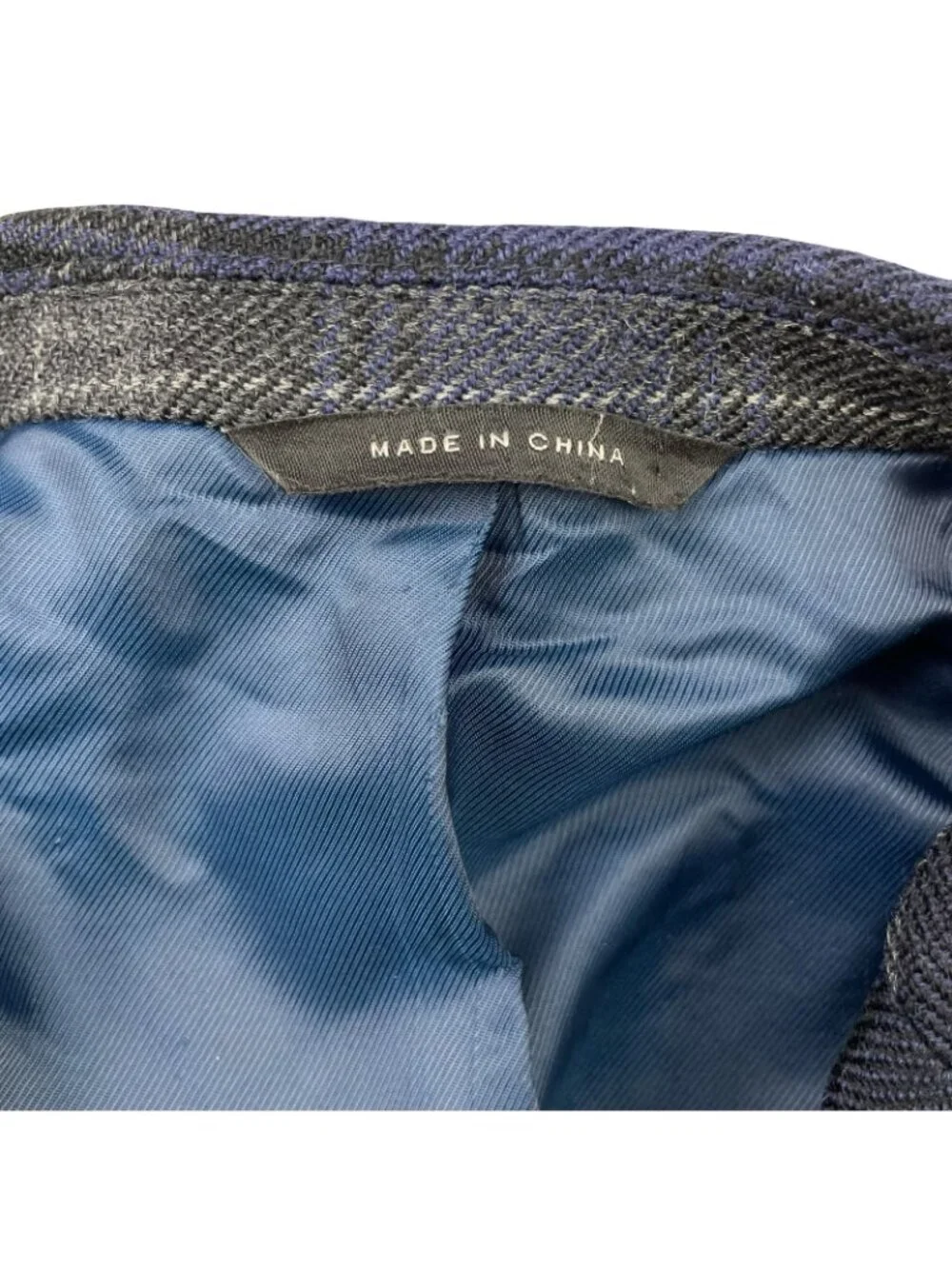 Banana Republic Men's Emmetex Flannel Slim Fit Blazer Gray/Blue Plaid • 40R